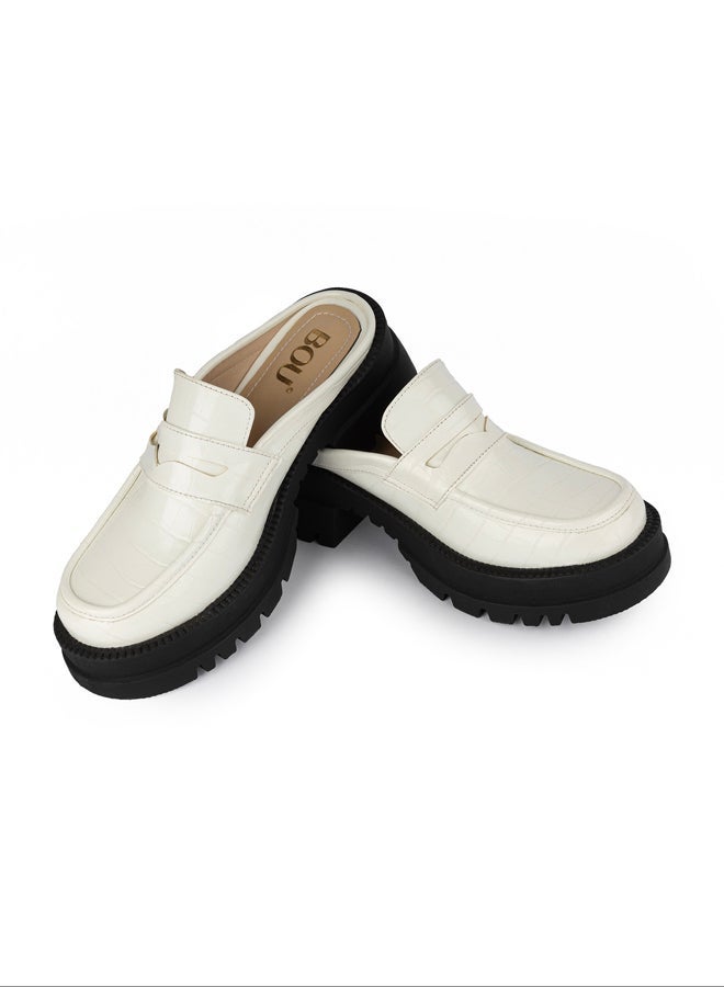 Chunky Mule |Croco - Radiant White